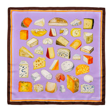 Load image into Gallery viewer, Cheese Lovers Silk Scarf | Lavender