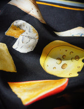 Load image into Gallery viewer, Cheese Lovers Silk Scarf | Black