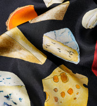 Load image into Gallery viewer, Cheese Lovers Silk Scarf | Black