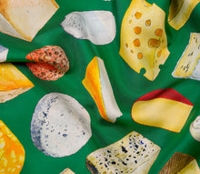 Load image into Gallery viewer, Cheese Lovers Silk Scarf | Green