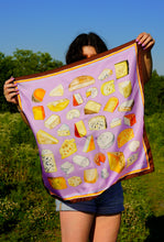 Load image into Gallery viewer, Cheese Lovers Silk Scarf | Lavender