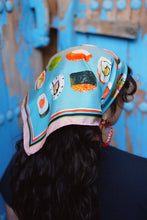 Load image into Gallery viewer, Sushi Lovers Silk Scarf | Blue