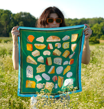 Load image into Gallery viewer, Cheese Lovers Silk Scarf | Green

