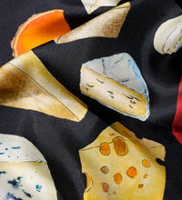 Load image into Gallery viewer, Cheese Lovers Silk Scarf | Black
