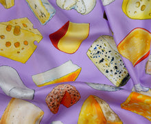 Load image into Gallery viewer, Cheese Lovers Silk Scarf | Lavender
