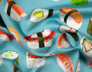Sushi Lovers Silk Scarf | Blue